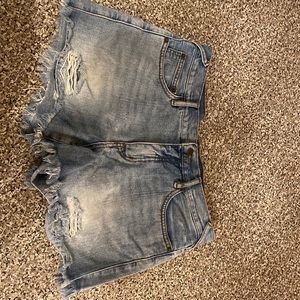 Free People: High Wasted Distressed Jean Shorts
